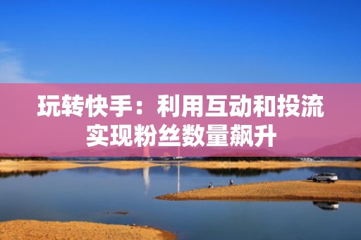 玩转快手：利用互动和投流实现粉丝数量飙升