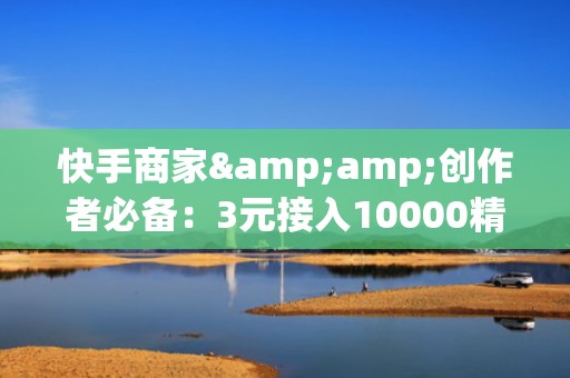 快手商家&amp;创作者必备：3元接入10000精准粉增长工具，无缝对接投流投放策略