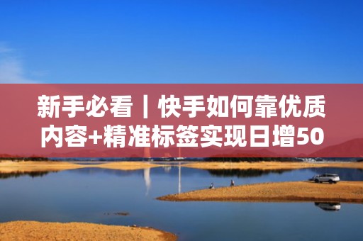 新手必看｜快手如何靠优质内容+精准标签实现日增500+真实粉丝