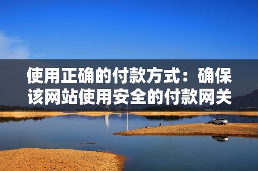 使用正确的付款方式：确保该网站使用安全的付款网关，并提供各种付款方式。
